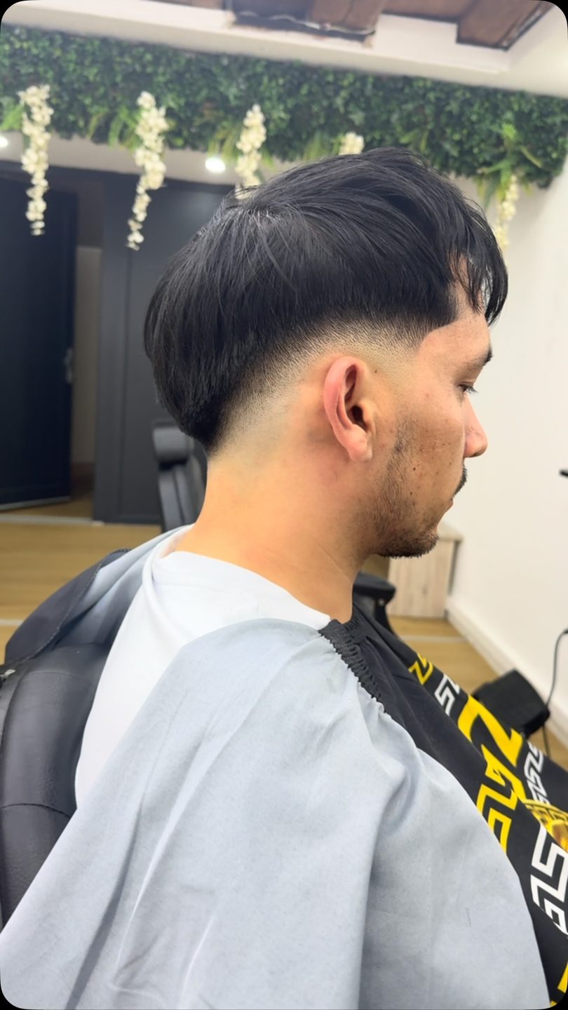 Langes Deckhaar mit Fade